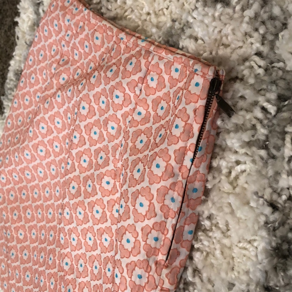 Peach and Blue Patterned pencil skirt - Picture 4 of 8